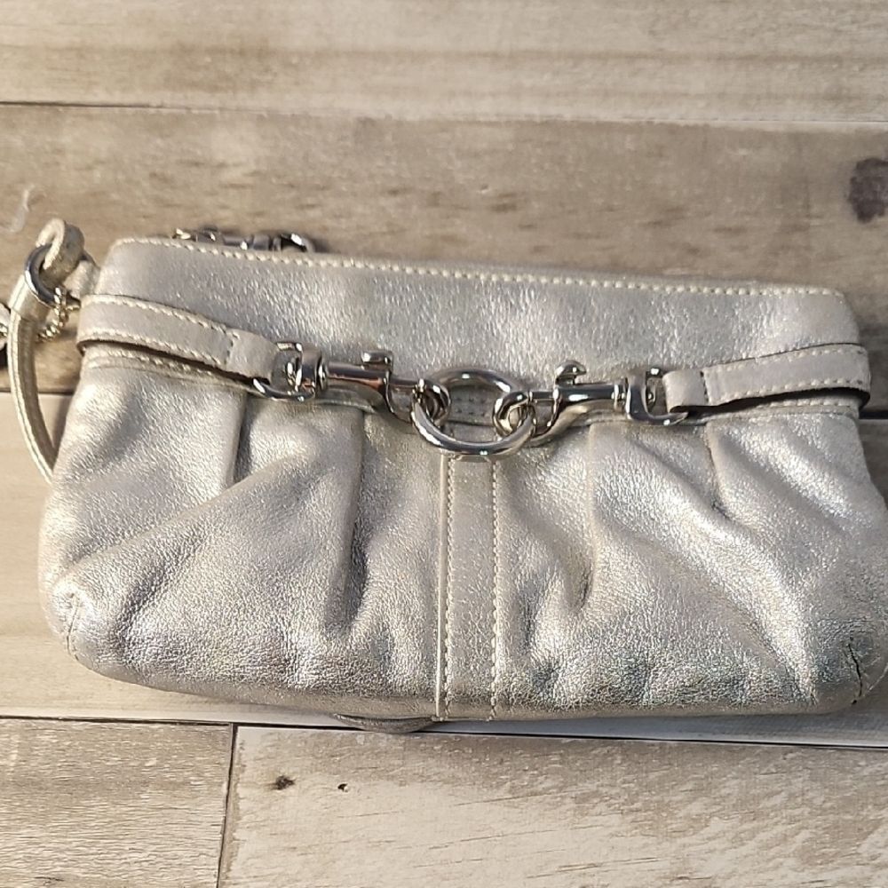 Coach Metallic Croc-Embossed Tote and Pouch Set - Picture 11 of 15
